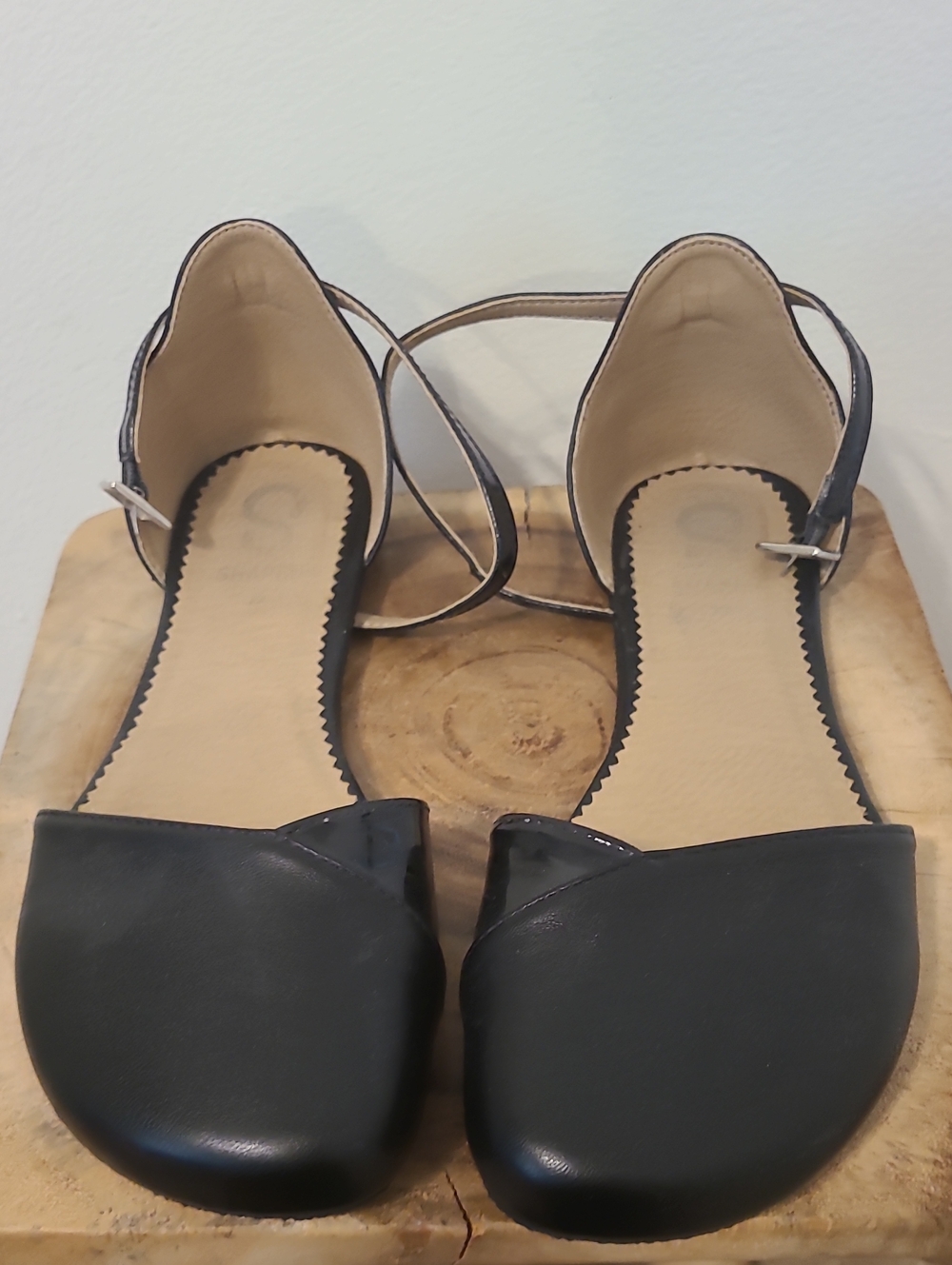 Women's Black Ankle-Strap D'Orsay Flats